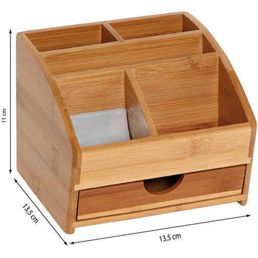 Soporte de escritorio de bambú redondeado, Imagen 3