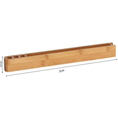 Schreibtischständer Schmal Bambus , , 32,00cm x 3,50cm x 2,50cm (Länge x Höhe x Breite), Bild 3