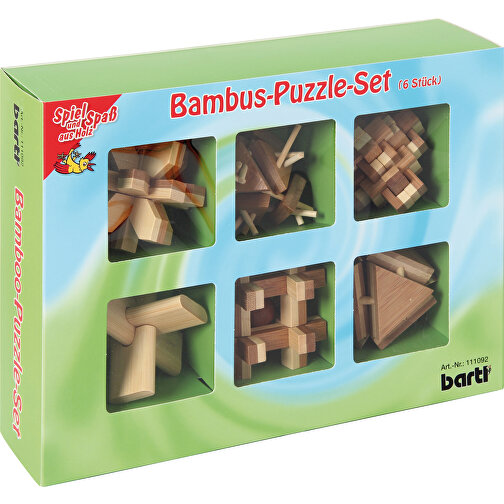 Bambus-Puzzle-Set (6) , , 30,50cm x 8,00cm x 22,40cm (Länge x Höhe x Breite), Bild 3
