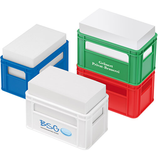 Zettelbox 'Getränkekasten' , rot, PS+PAP, 11,00cm x 6,20cm x 6,80cm (Länge x Höhe x Breite), Bild 2