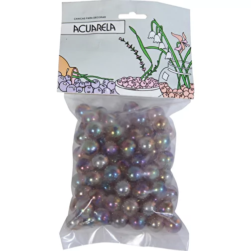 Billes de verre Aqua lilas 14 mm (ca 100pcs), Image 3