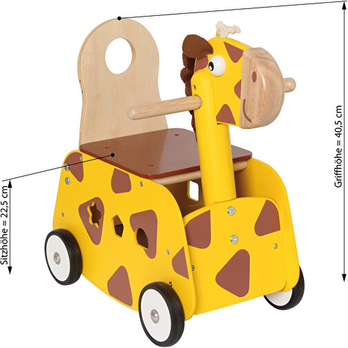 Schiebewagen Giraffe , , 43,00cm x 43,00cm x 24,00cm (Länge x Höhe x Breite), Bild 5
