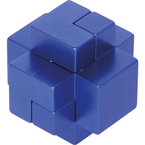 Puzzle metálico de la fortaleza (azul) en una lata, Imagen 1