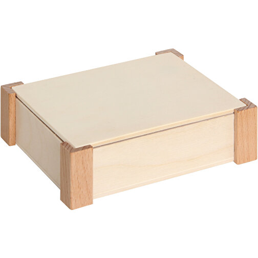 Caja 15x12x4,3 cm con molduras de esquina de madera de haya, Imagen 1