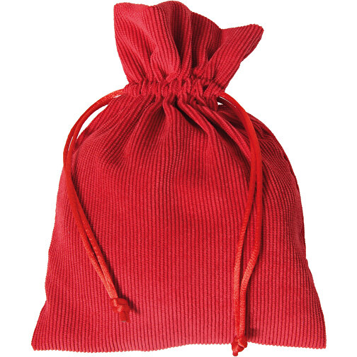 Petit sac en velours côtelé 13x18 cm rouge, Image 1