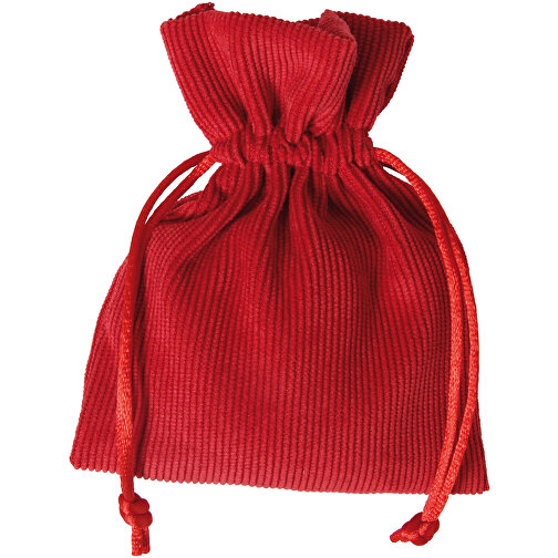 Sachet en velours côtelé 10x12,5 cm rouge, Image 1