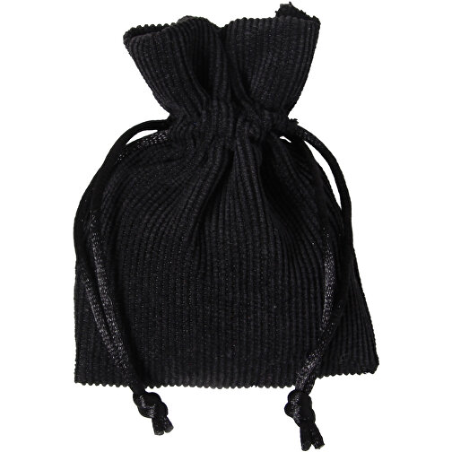 Petit sac en velours côtelé 7,5x10 cm noir, Image 1