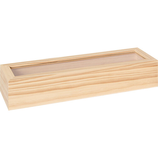Boîte en bois avec couvercle en verre 31x8,5x6 cm, Image 1