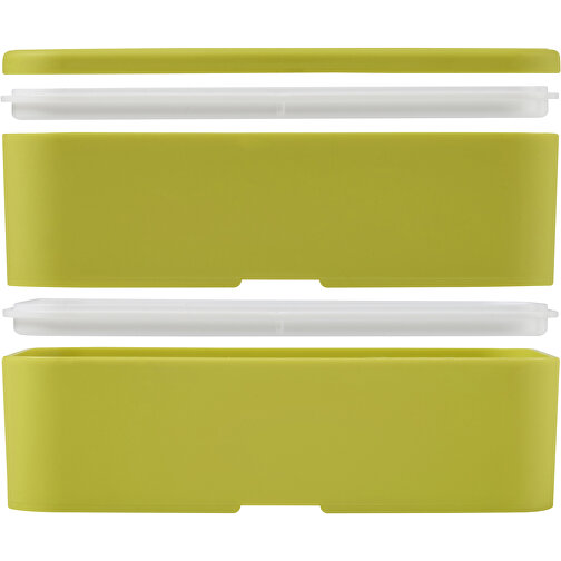 MIYO Doppel-Lunchbox , limone / limone / weiss, PP Kunststoff, 18,00cm x 11,30cm x 11,00cm (Länge x Höhe x Breite), Bild 7