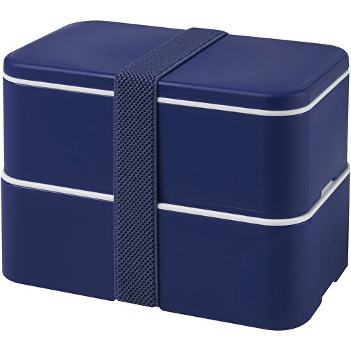 MIYO Doppel-Lunchbox , blau / blau / blau, PP Kunststoff, 18,00cm x 11,30cm x 11,00cm (Länge x Höhe x Breite), Bild 1