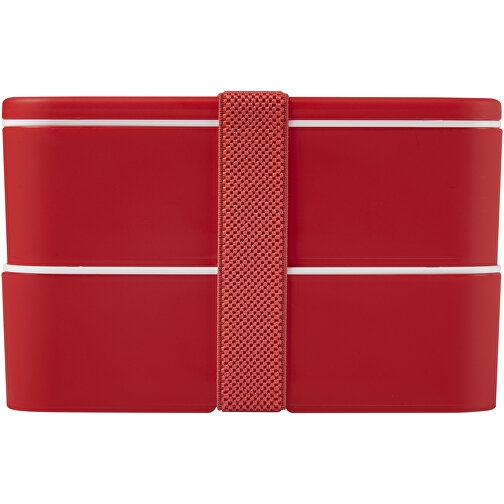 MIYO Doppel-Lunchbox , rot / rot / rot, PP Kunststoff, 18,00cm x 11,30cm x 11,00cm (Länge x Höhe x Breite), Bild 3
