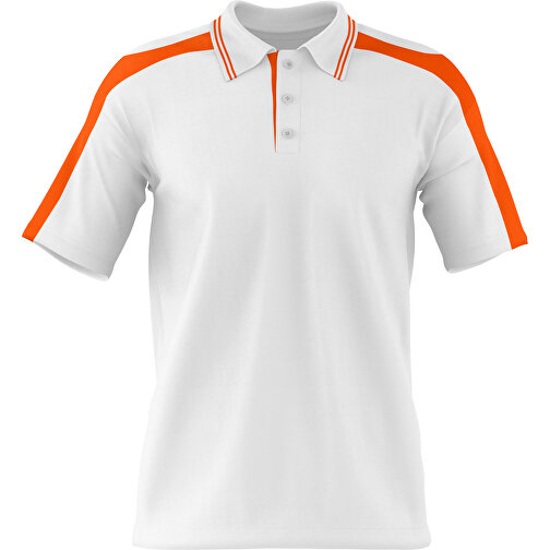 Poloshirt Individuell Gestaltbar , weiss / orange, 200gsm Poly / Cotton Pique, XL, 76,00cm x 59,00cm (Höhe x Breite), Bild 1