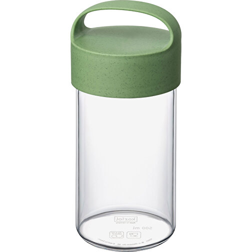 BUDDY DRINK 0,5 Trinkflasche 500ml , Koziol, nature leaf green, Organic Bio-Circular, 8,10cm x 17,70cm x 8,10cm (Länge x Höhe x Breite), Bild 1