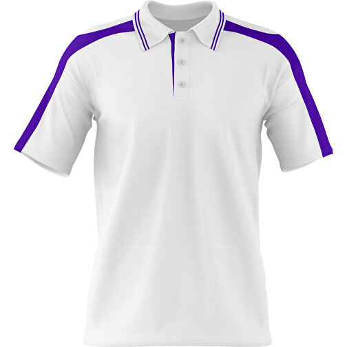 Poloshirt Individuell Gestaltbar , weiß / violet, 200gsm Poly / Cotton Pique, 3XL, 81,00cm x 66,00cm (Höhe x Breite), Bild 1