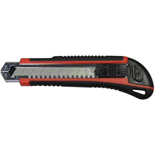 Cuttermesser 'Pro' , rot/schwarz, Kunststoff, 17,00cm x 2,00cm x 4,00cm (Länge x Höhe x Breite), Bild 1