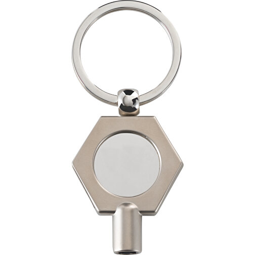 Schlüsselanhänger Mit Heizungsentlüftungsschlüssel RE98-RADIATOR-KEY , Re98, mattsilber, Metall, 8,00cm x 0,90cm x 3,50cm (Länge x Höhe x Breite), Bild 2