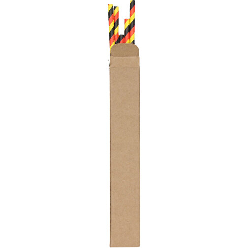Fanpapierstrohhalm Deutschland, 11er Set 'Nations' , Deutschland-Farben, Papier-Pappe, 19,70cm (Länge), Bild 1