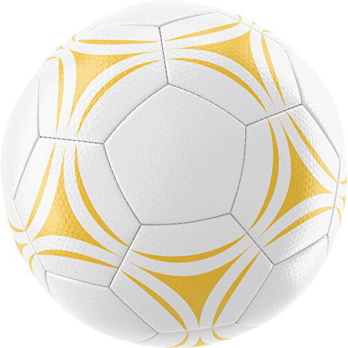 Fußball Platinum 30-Panel-Matchball - Individuell Bedruckt Und Handgenäht , weiß / goldgelb, PU, 4-lagig, , Bild 1