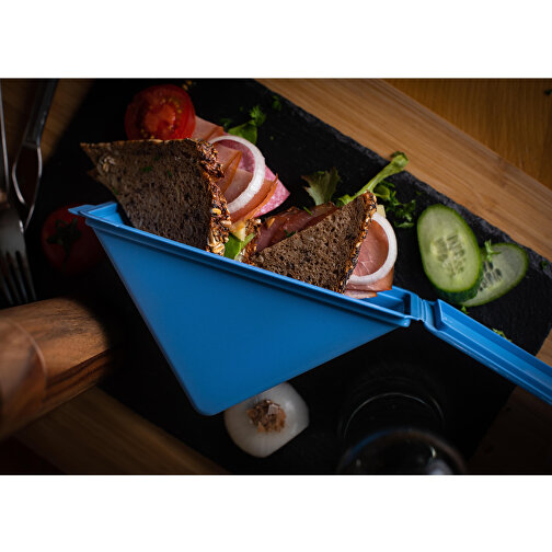 Sandwichbox „ToGo“ , behagliches blau, Kunststoff, 18,50cm x 9,00cm x 7,50cm (Länge x Höhe x Breite), Bild 4