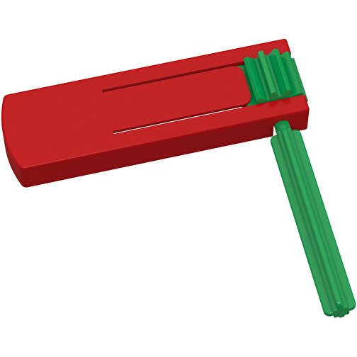 Ratsche 'Supreme' , rot/grün, Kunststoff, 15,00cm x 3,10cm x 15,00cm (Länge x Höhe x Breite), Bild 1