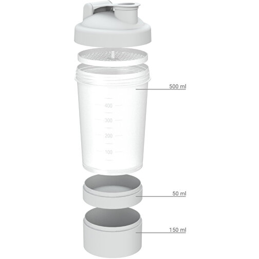 Shaker 'Protein', Pro 2, 0,40 L , transparent/weiß, Kunststoff, 22,80cm (Höhe), Bild 4