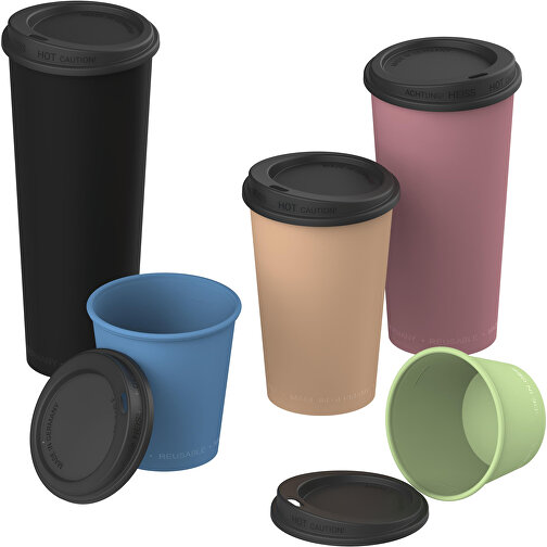 Kaffeebecher 'ToGo', 0,3 L , behagliches blau/schwarz, Kunststoff, 11,50cm (Höhe), Bild 3