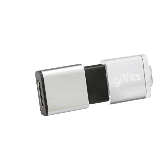 USB-Stick Clear 64GB , Promo Effects MB , schwarz MB , 65 GB , ABS MB , 3 - 10 MB/s MB , 5,30cm x 0,90cm x 2,00cm (Länge x Höhe x Breite), Bild 1