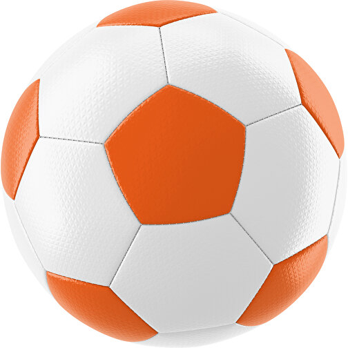 Fußball Platinum 32-Panel-Matchball - Individuell Bedruckt Und Handgenäht , weiß / orange, PU, 4-lagig, , Bild 1