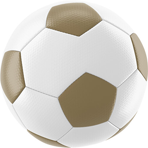 Fußball Platinum 30-Panel-Matchball - Individuell Bedruckt Und Handgenäht , weiß / gold, PU, 4-lagig, , Bild 1