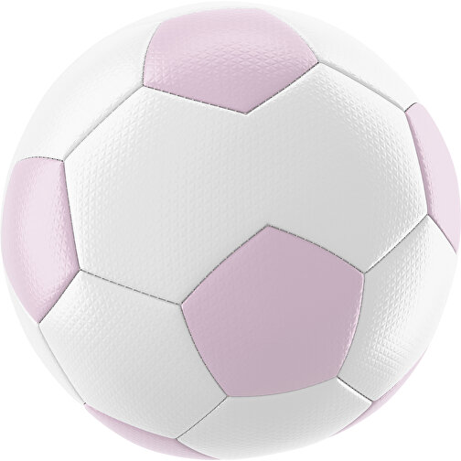 Fußball Platinum 30-Panel-Matchball - Individuell Bedruckt Und Handgenäht , weiß / zartrosa, PU, 4-lagig, , Bild 1