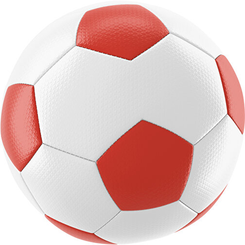 Fußball Platinum 30-Panel-Matchball - Individuell Bedruckt Und Handgenäht , weiß / rot, PU, 4-lagig, , Bild 1