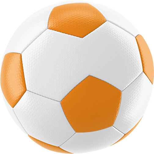 Fußball Platinum 30-Panel-Matchball - Individuell Bedruckt Und Handgenäht , weiß / gelborange, PU, 4-lagig, , Bild 1