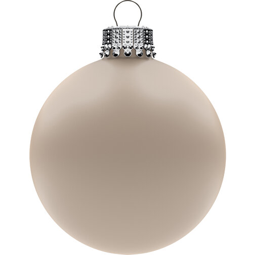 Bola de árbol de Navidad mediana de 66 mm, corona plateada, mate, Imagen 1