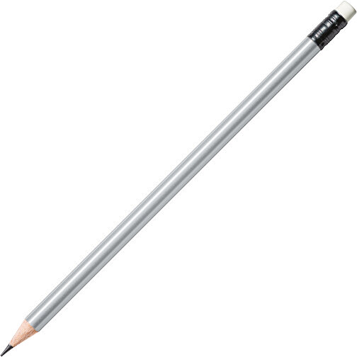 STAEDTLER Bleistift Rund Mit Radiertip , Staedtler, silber, Holz, 18,70cm x 0,80cm x 0,80cm (Länge x Höhe x Breite), Bild 2
