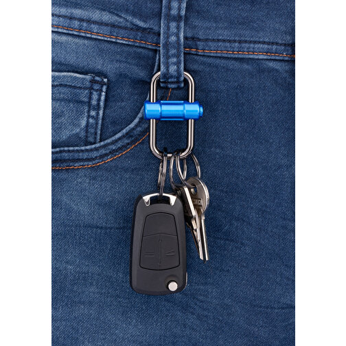 TROIKA Schlüsselanhänger 2-WAY KEY , Troika, blau, gunmetal, Metallguss, 9,50cm x 1,20cm x 3,30cm (Länge x Höhe x Breite), Bild 5