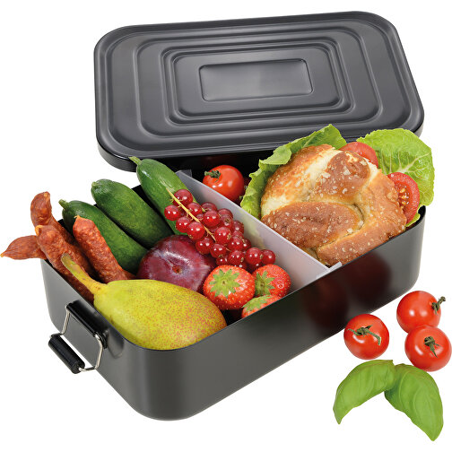 TROIKA Lunch-Box TROIKA BLACK BOX XL , Troika, schwarz, Aluminium, 23,60cm x 7,20cm x 14,70cm (Länge x Höhe x Breite), Bild 3