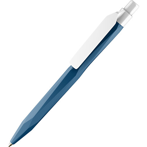 Prodir QS20 PMP-P Clip Flat Druckkugelschreiber , Prodir, dunkelblau weiß, Kunststoff, 14,10cm x 1,60cm (Länge x Breite), Bild 1