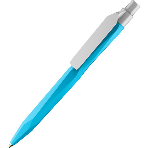 Prodir QS20 PMP-P Clip Flat Druckkugelschreiber , Prodir, cyan grau, Kunststoff, 14,10cm x 1,60cm (Länge x Breite), Bild 1