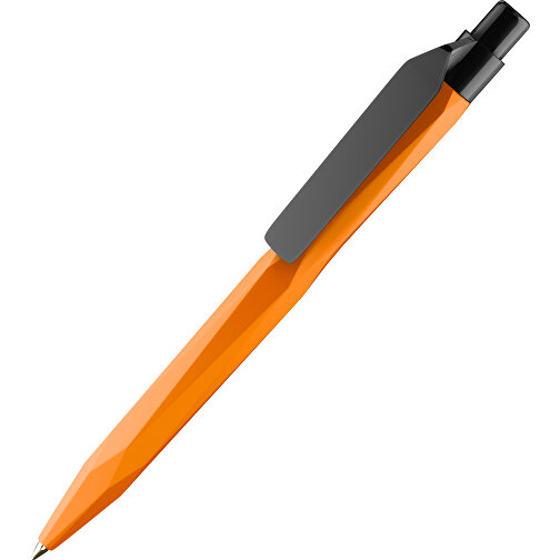 Prodir QS20 PMP-P Clip Flat Druckkugelschreiber , Prodir, orange schwarz, Kunststoff, 14,10cm x 1,60cm (Länge x Breite), Bild 1
