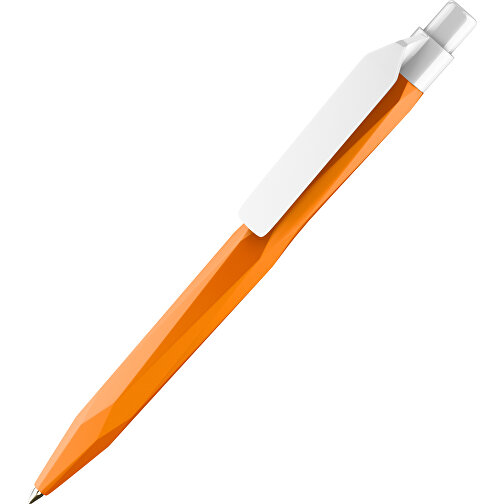 Prodir QS20 PMP-P Clip Flat Druckkugelschreiber , Prodir, orange weiß, Kunststoff, 14,10cm x 1,60cm (Länge x Breite), Bild 1