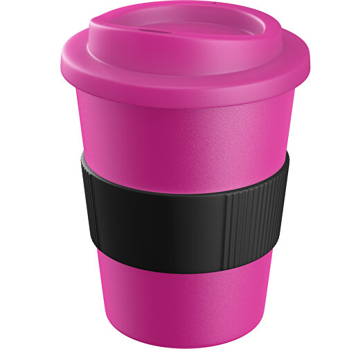 Americano® Medio 300 Ml Becher Mit Schutzring , rosa / rosa / schwarz, PP-Kunststoff, Silikon, 12,40cm (Höhe), Bild 1