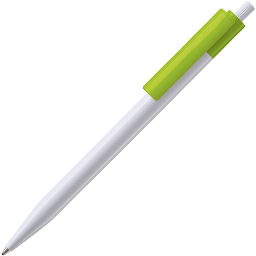 Kugelschreiber Kuma Hardcolour , weiß / hellgrün, ABS, 14,50cm (Länge), Bild 1
