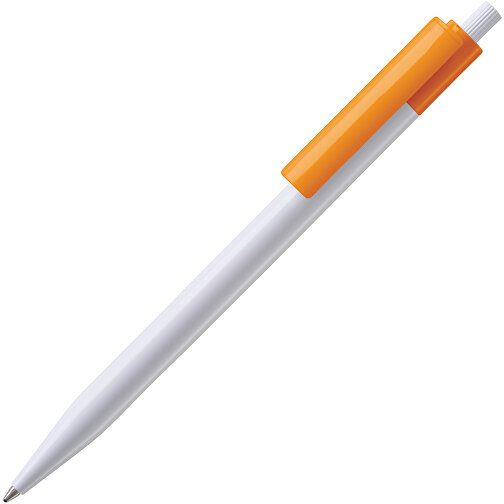 Kugelschreiber Kuma Hardcolour , weiß / orange, ABS, 14,50cm (Länge), Bild 1