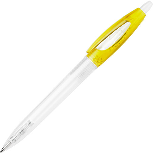 Kugelschreiber Bio-S! Clear Transparent , gefrostet gelb, PLA, 13,80cm (Länge), Bild 1