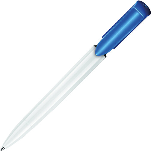 Kugelschreiber S40 Colour Hardcolour , weiß / hellblau, ABS, 13,90cm (Länge), Bild 1