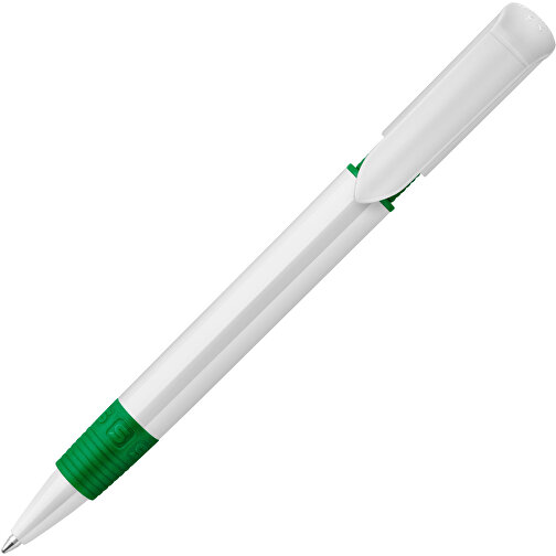 Kugelschreiber S40 Grip Hardcolour , weiß / grün, ABS, 13,90cm (Länge), Bild 1
