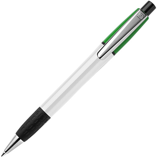 Kugelschreiber Semyr Grip Colour Hardcolour , weiss / hellgrün, ABS & Metall, 13,70cm (Länge), Bild 1