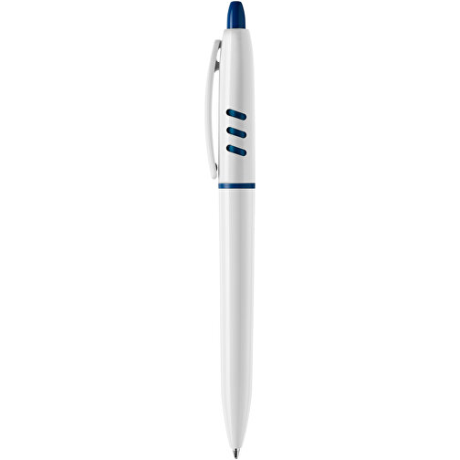 Kugelschreiber S30 Hardcolour , weiß / dunkelblau, ABS, 13,80cm (Höhe), Bild 1