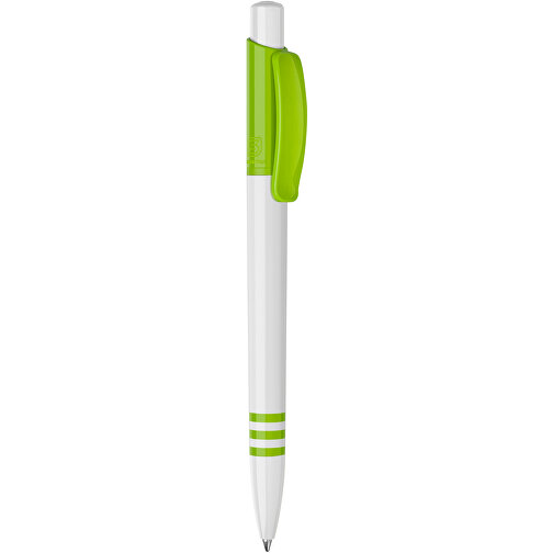 Kugelschreiber Tropic Hardcolour , weiss / hellgrün, ABS, 13,80cm (Höhe), Bild 1