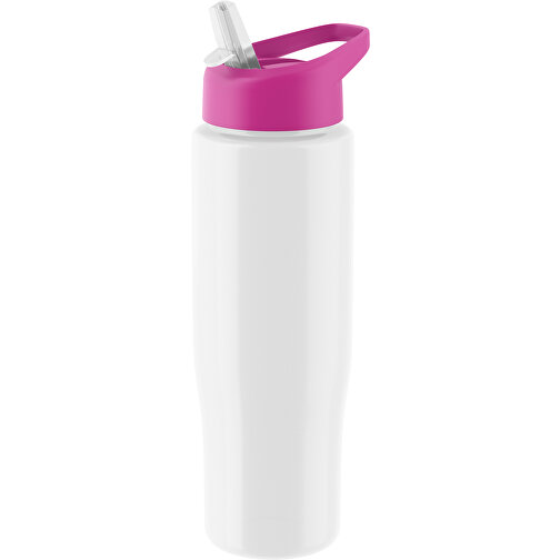 H2O Active® Tempo 700 Ml Sportflasche Mit Ausgussdeckel , weiss / rosa, PET-Kunststoff, PP-Kunststoff, 23,90cm (Höhe), Bild 1